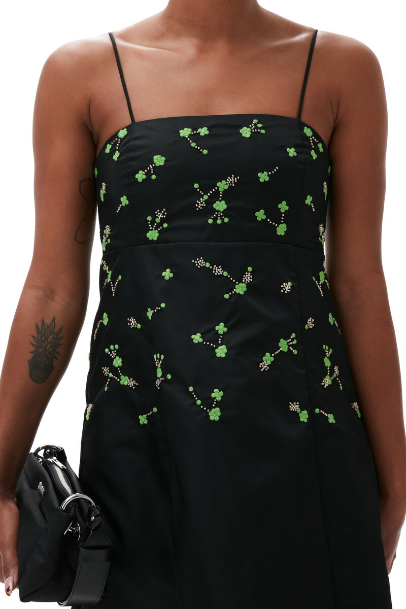 Nylon Mini Dress, Nylon, in colour Black - 6 - GANNI