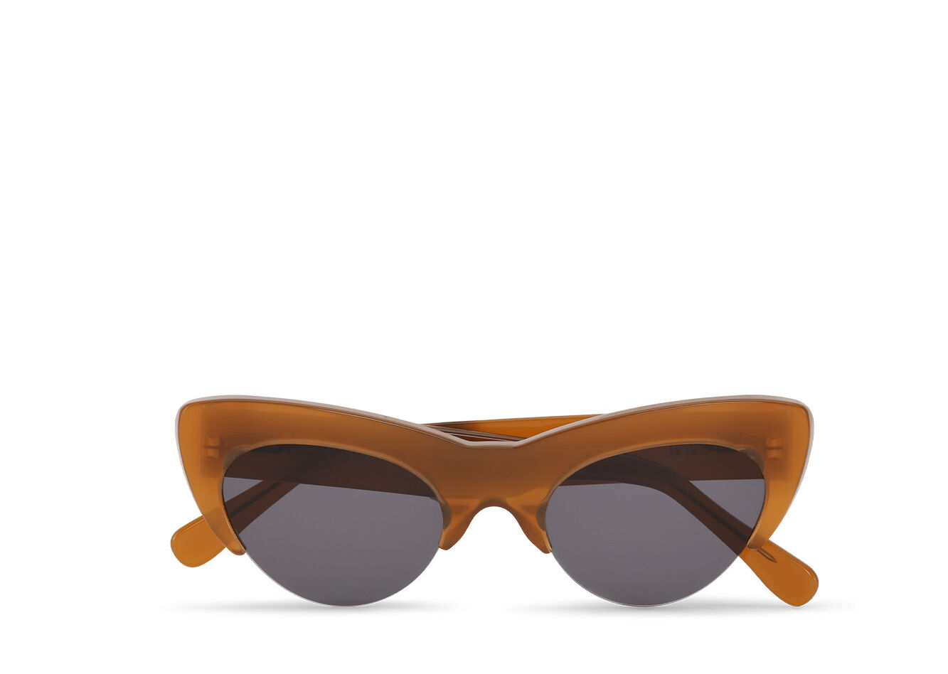 Cut Cat Sunglasses, Acetate, in colour Brandy Brown - 1 - GANNI