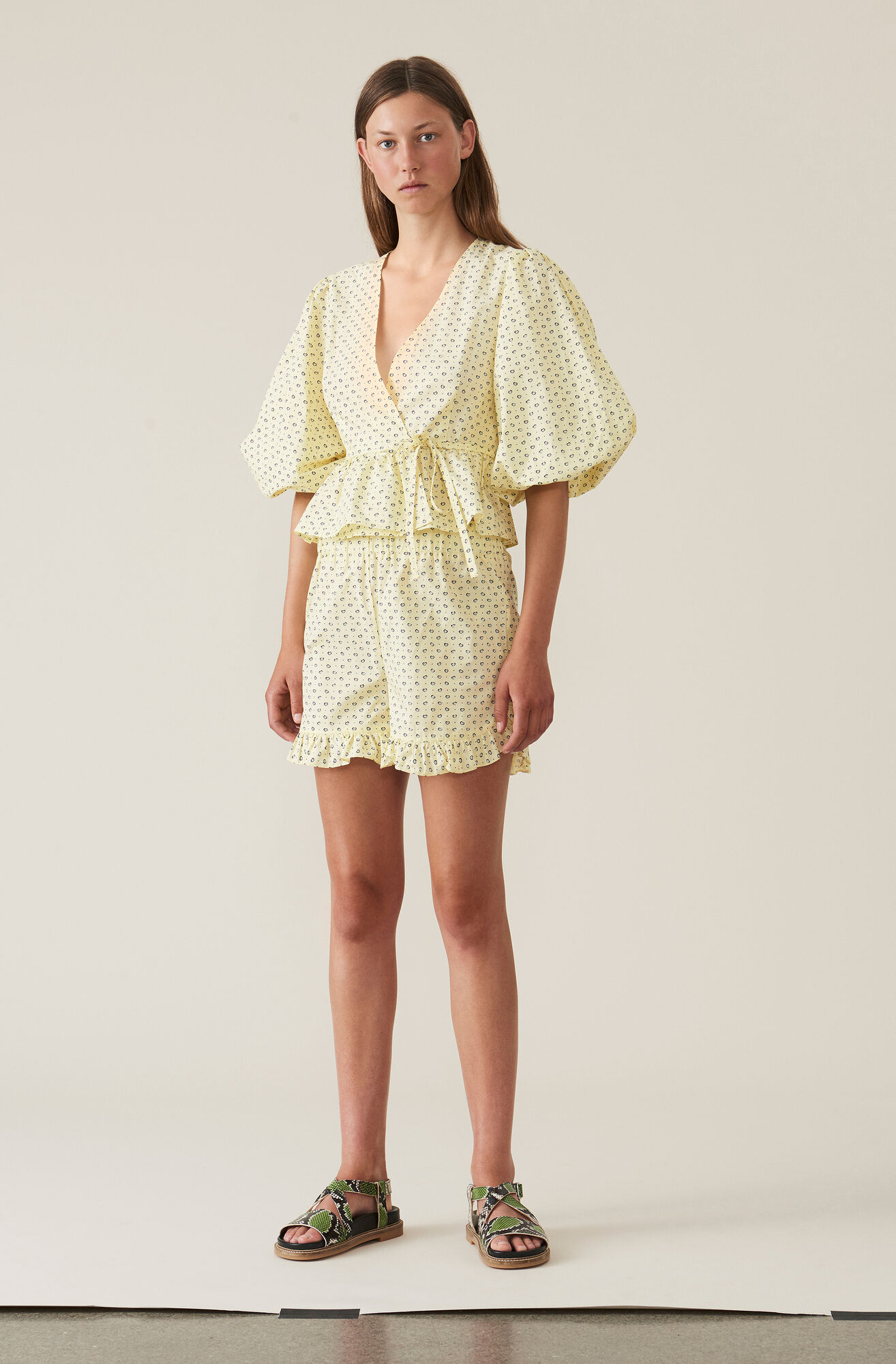 Bijou Wrap Blouse, Anise Flower, hi-res