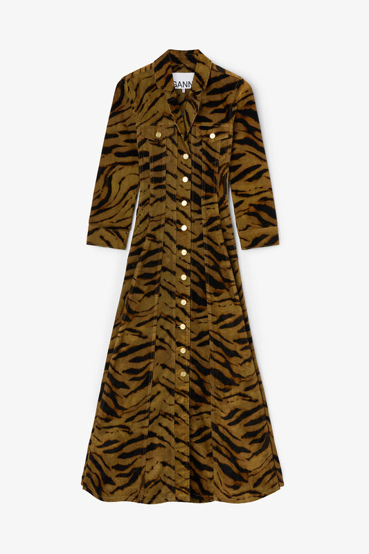 Tiger Print Denim Dress