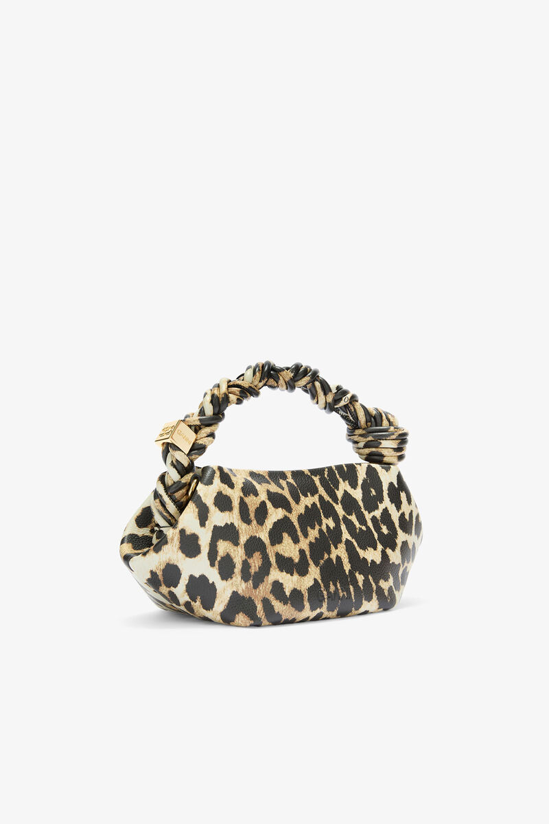 GANNI x Disney Daisy Duck leopard Mini Bou taske, in colour Almond Milk - 2 - GANNI