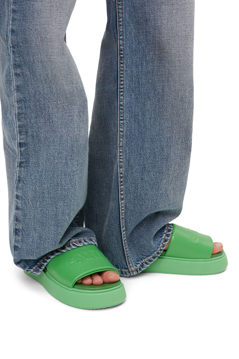 Sandales VEGEA™, Vegan Leather, in colour Kelly Green - 4 - GANNI