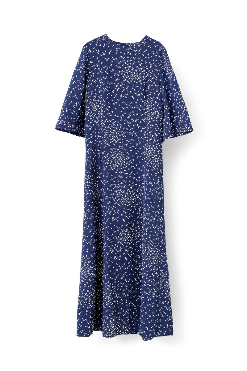 Sachi Silk Maxi Dress, in colour Iris Dandelion - 1 - GANNI