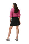 Asymmetrical Mini Skirt, Recycled Polyester, in colour Black - 2 - GANNI