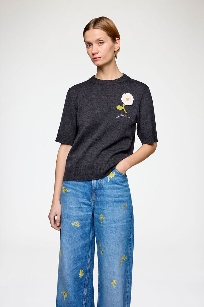 Tee in Merino, Phantom