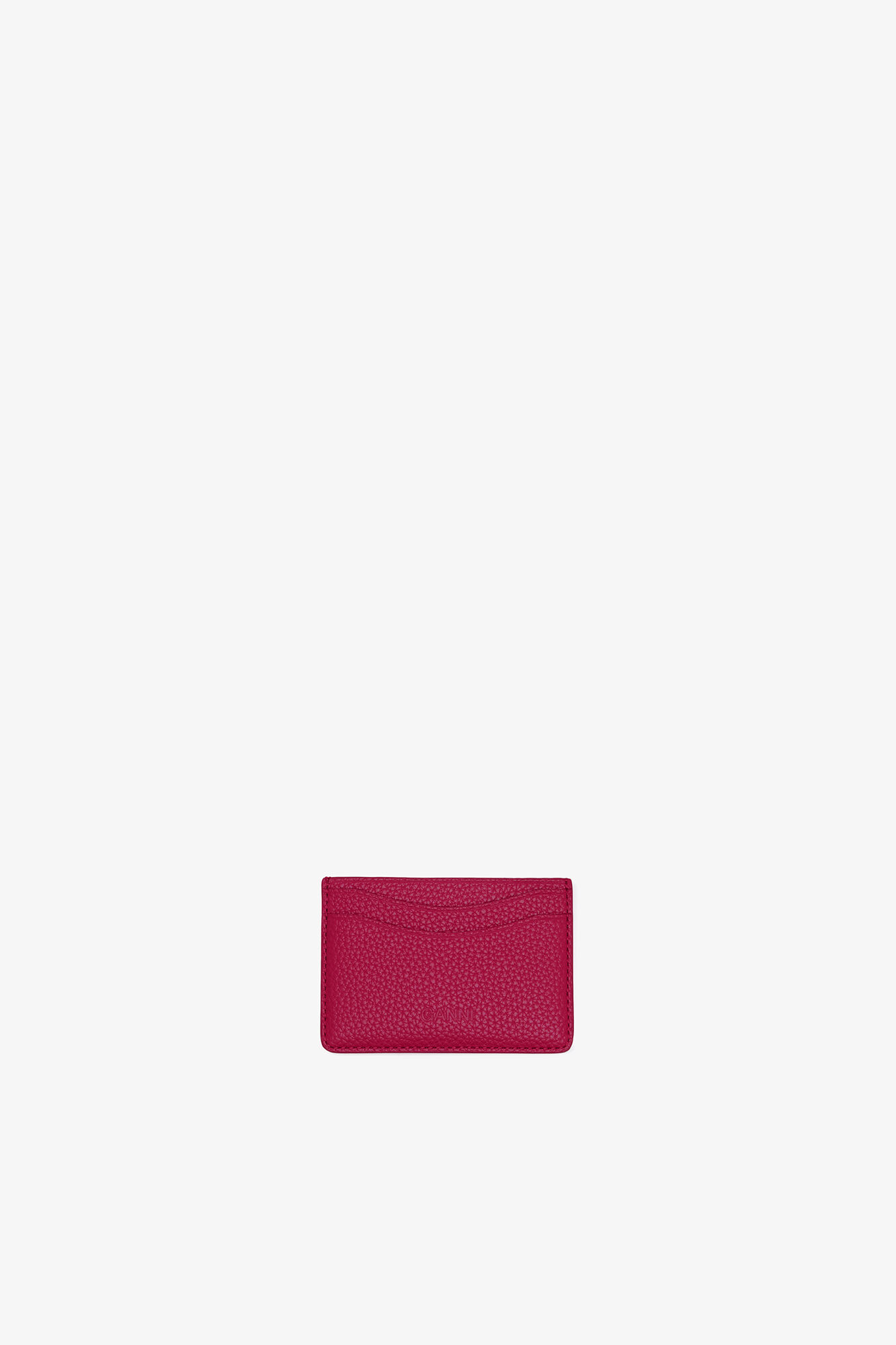 Bou Card Holder in Red, Recycled Polyester, in colour Persian Red - 2 - GANNI