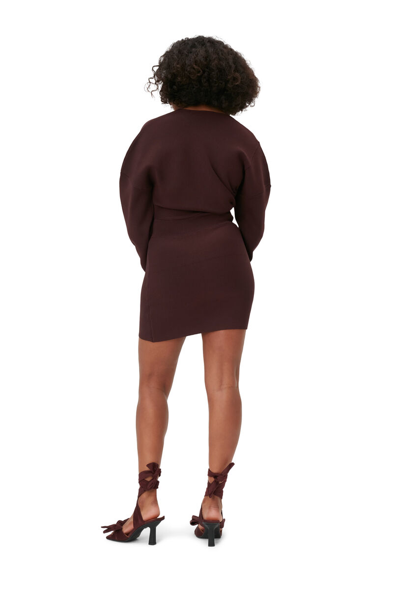 Asymmetrical Mini Dress, Elastane, in colour Port Royale - 2 - GANNI
