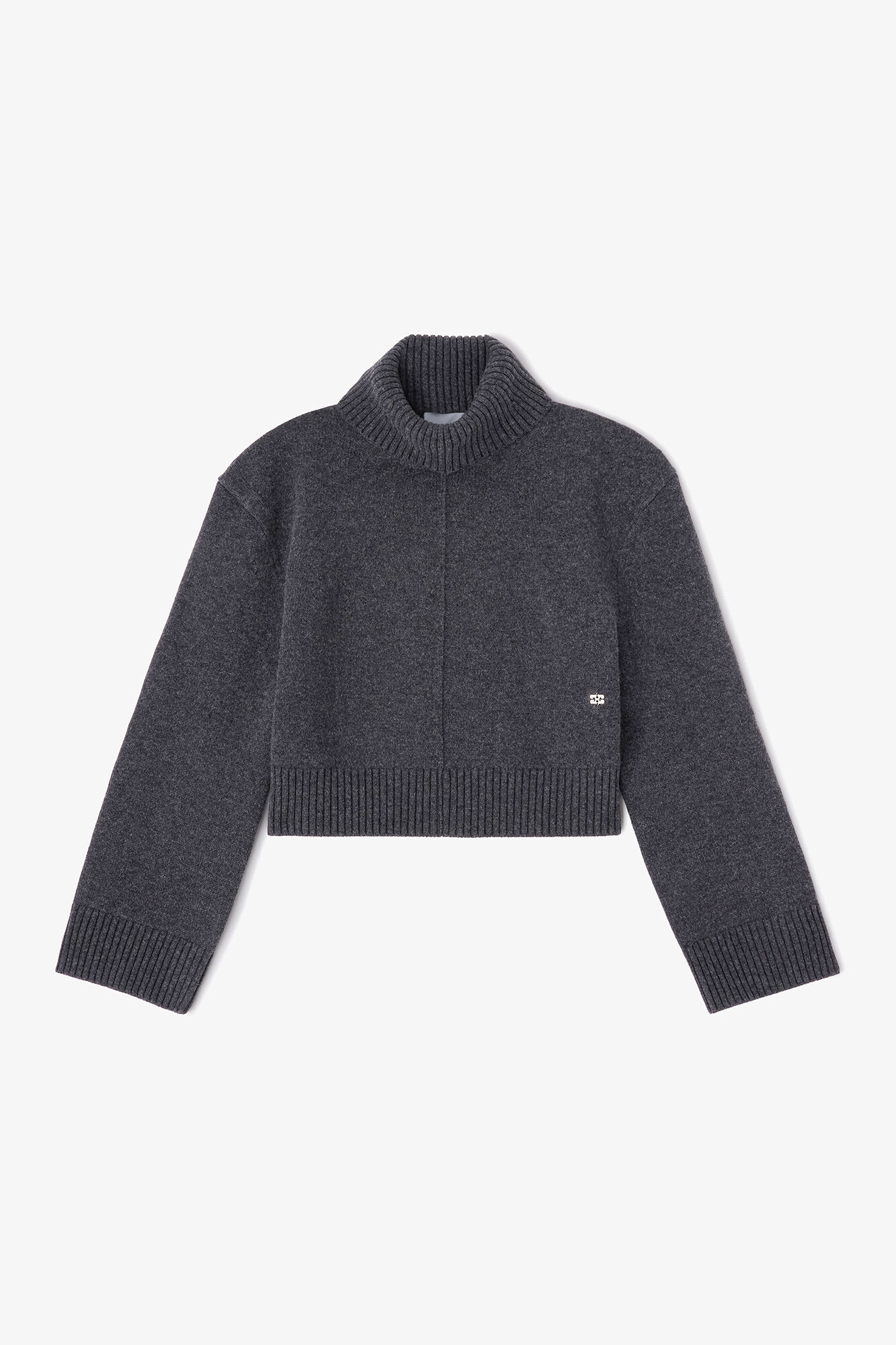 H&oslash;yhalset ullgenser, Wool, in colour Phantom - 1 - GANNI