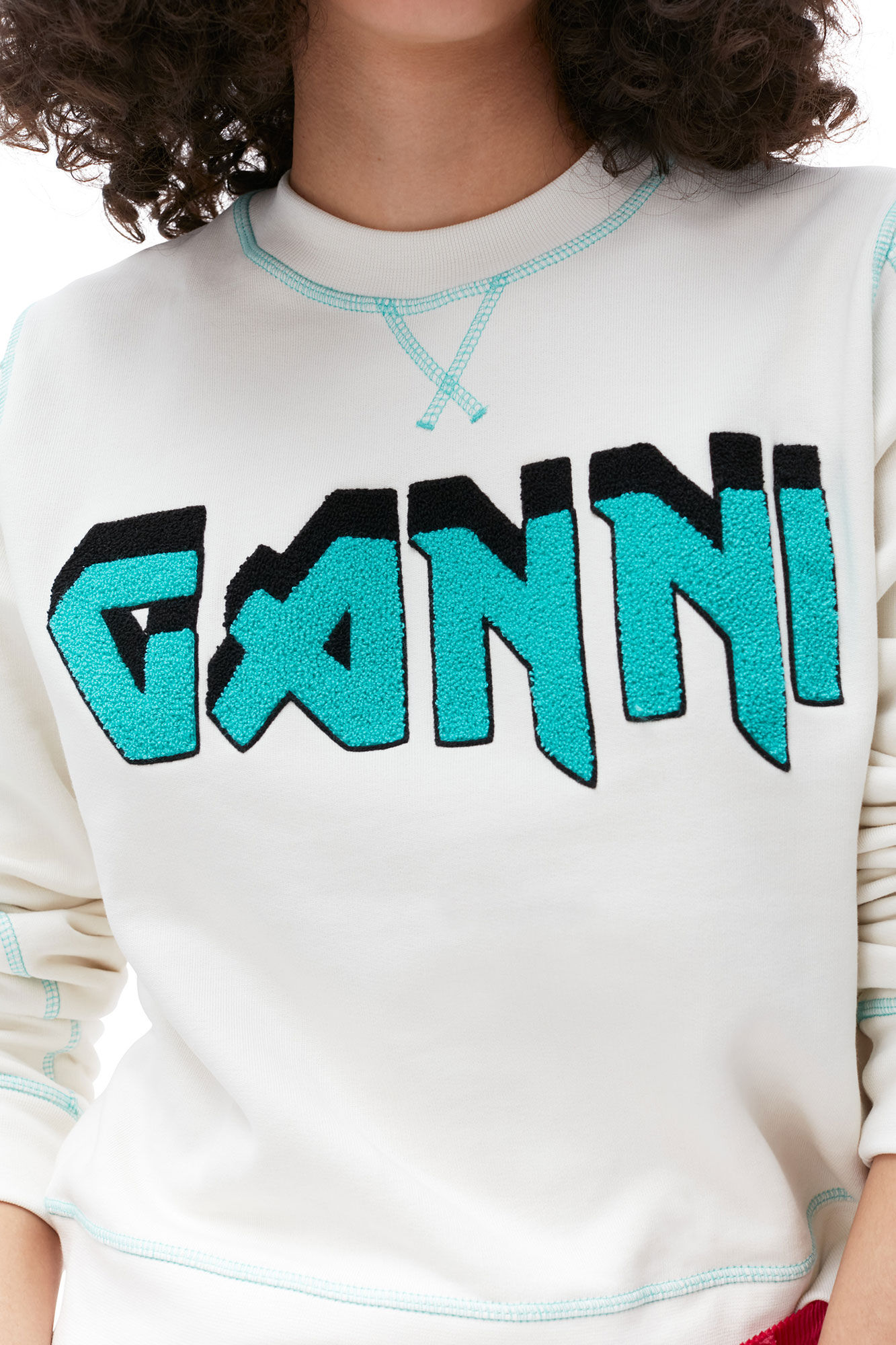 Isoli Rock Sweatshirt, Cotton, in colour Egret - 4 - GANNI