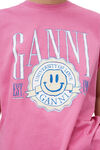 Stamp University Of Love T-shirt, Cotton, in colour Phlox Pink - 4 - GANNI