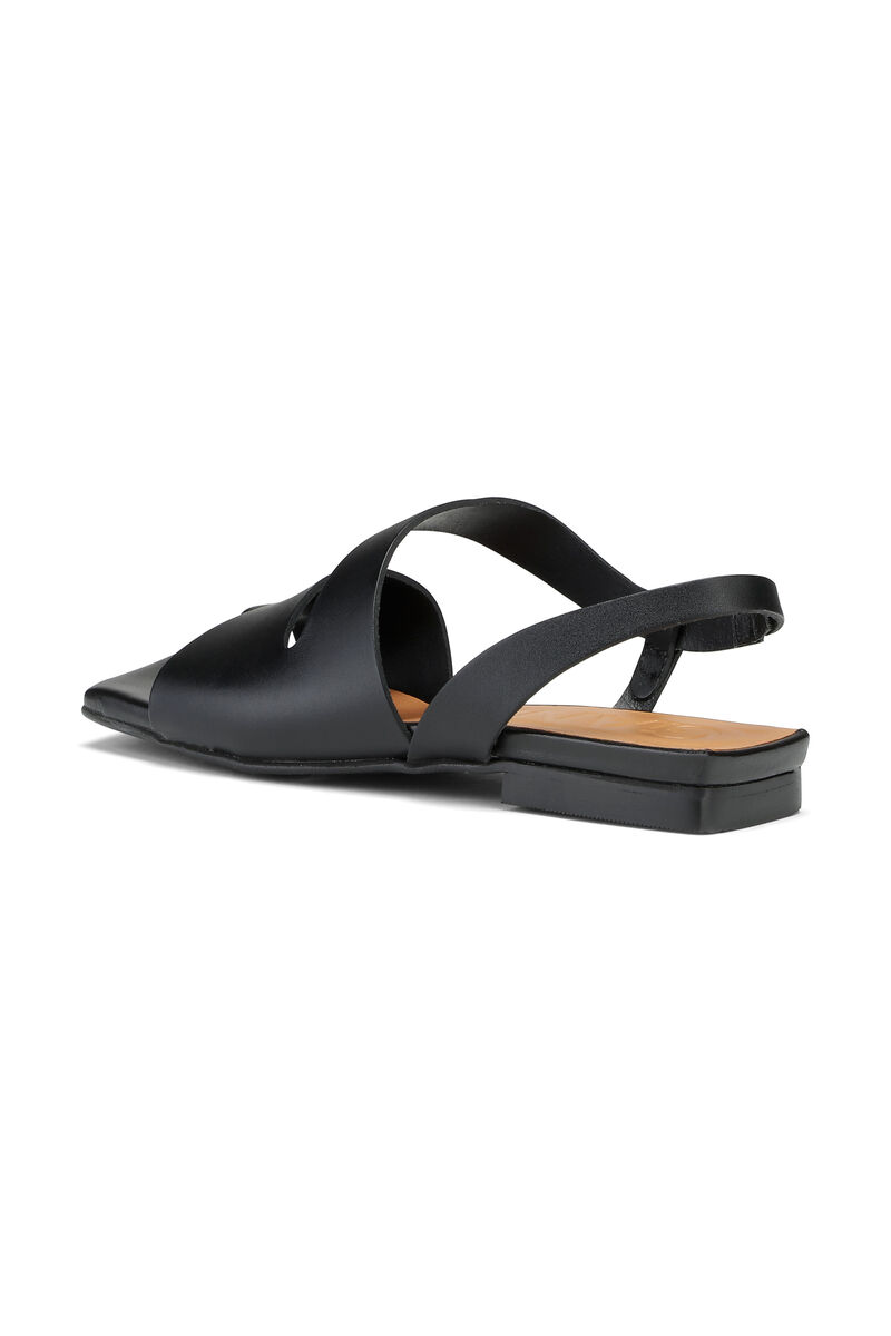 Strappy Sandals, Calf Leather, in colour Black - 2 - GANNI