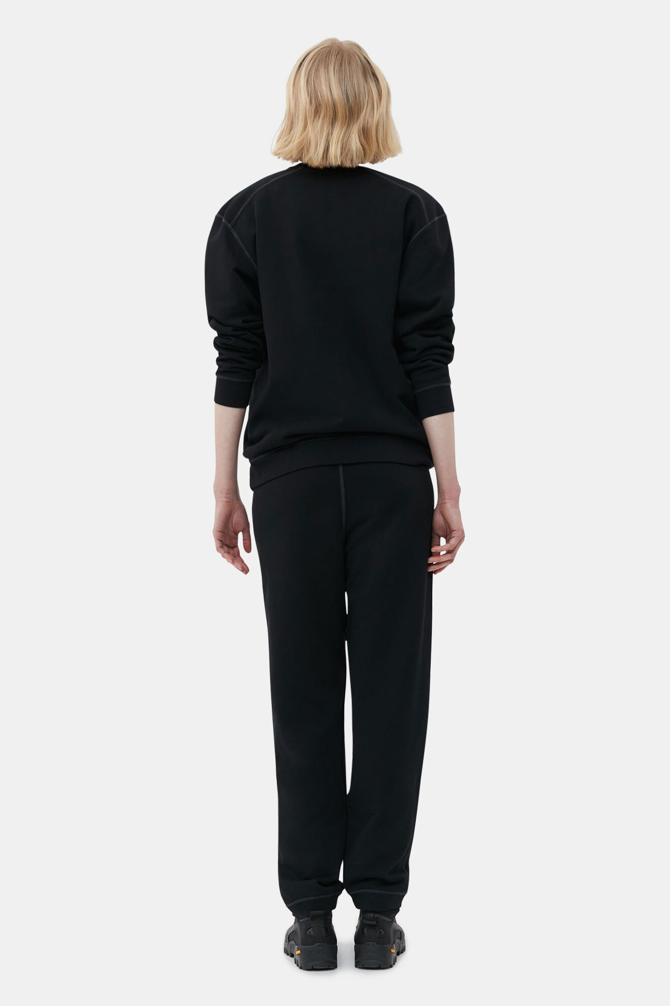 Schwarze Isoli-Hose mit Bündchen, Cotton, in colour Black - 2 - GANNI