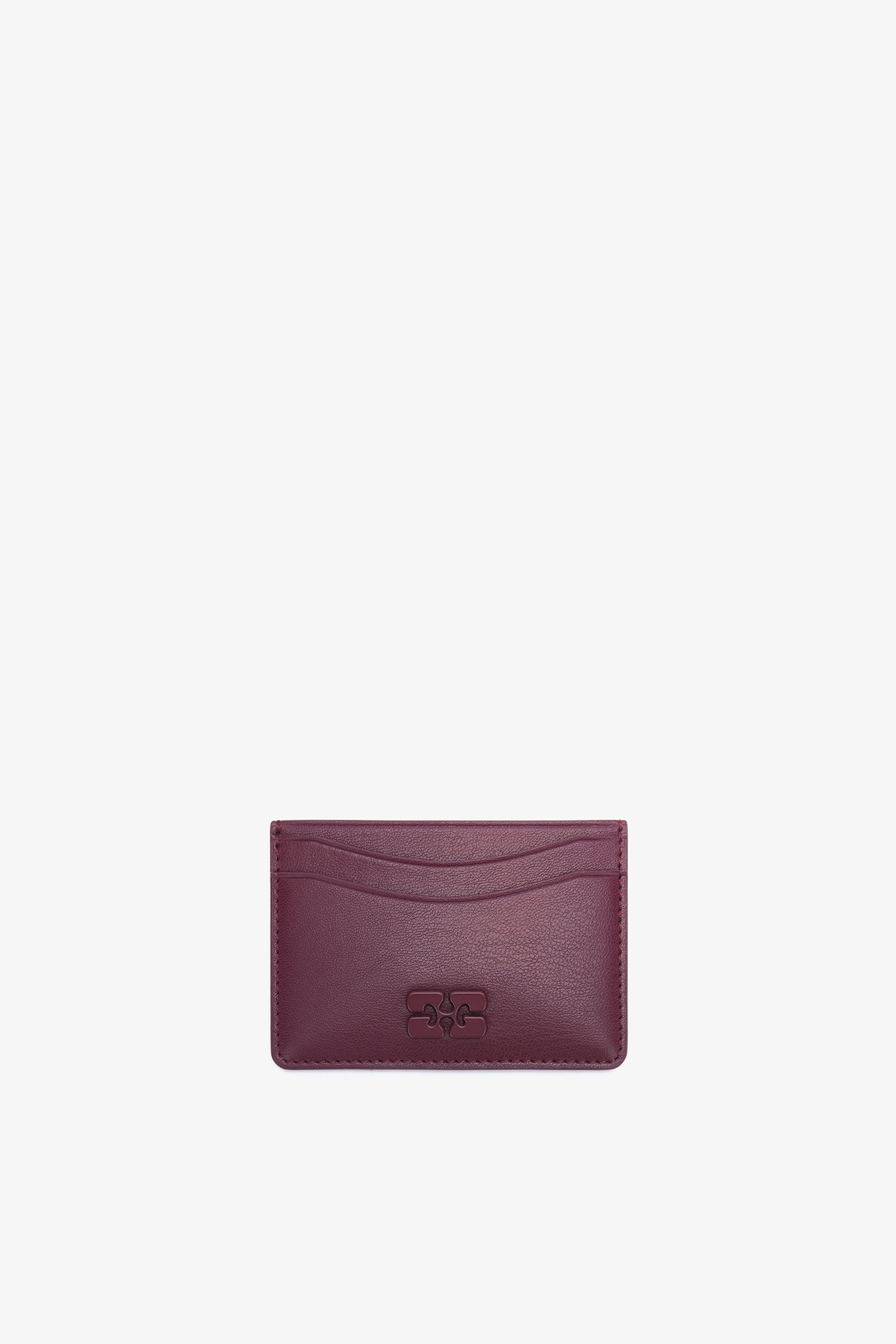 Bou Card Holder in Burgundy, in colour Burgundy - 1 - GANNI