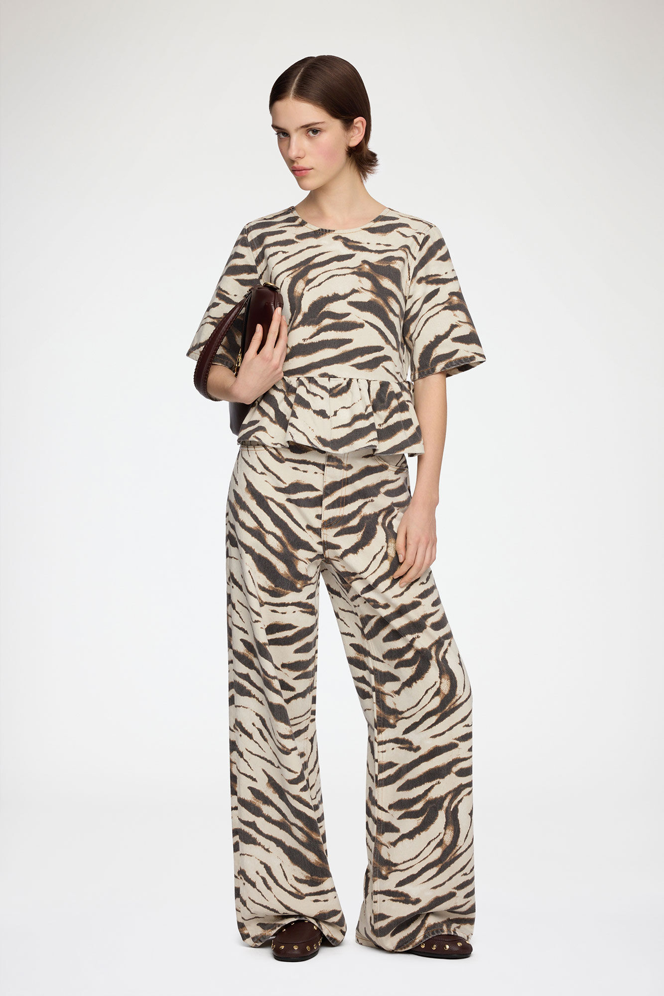 Top in Zebra Denim | GANNI US