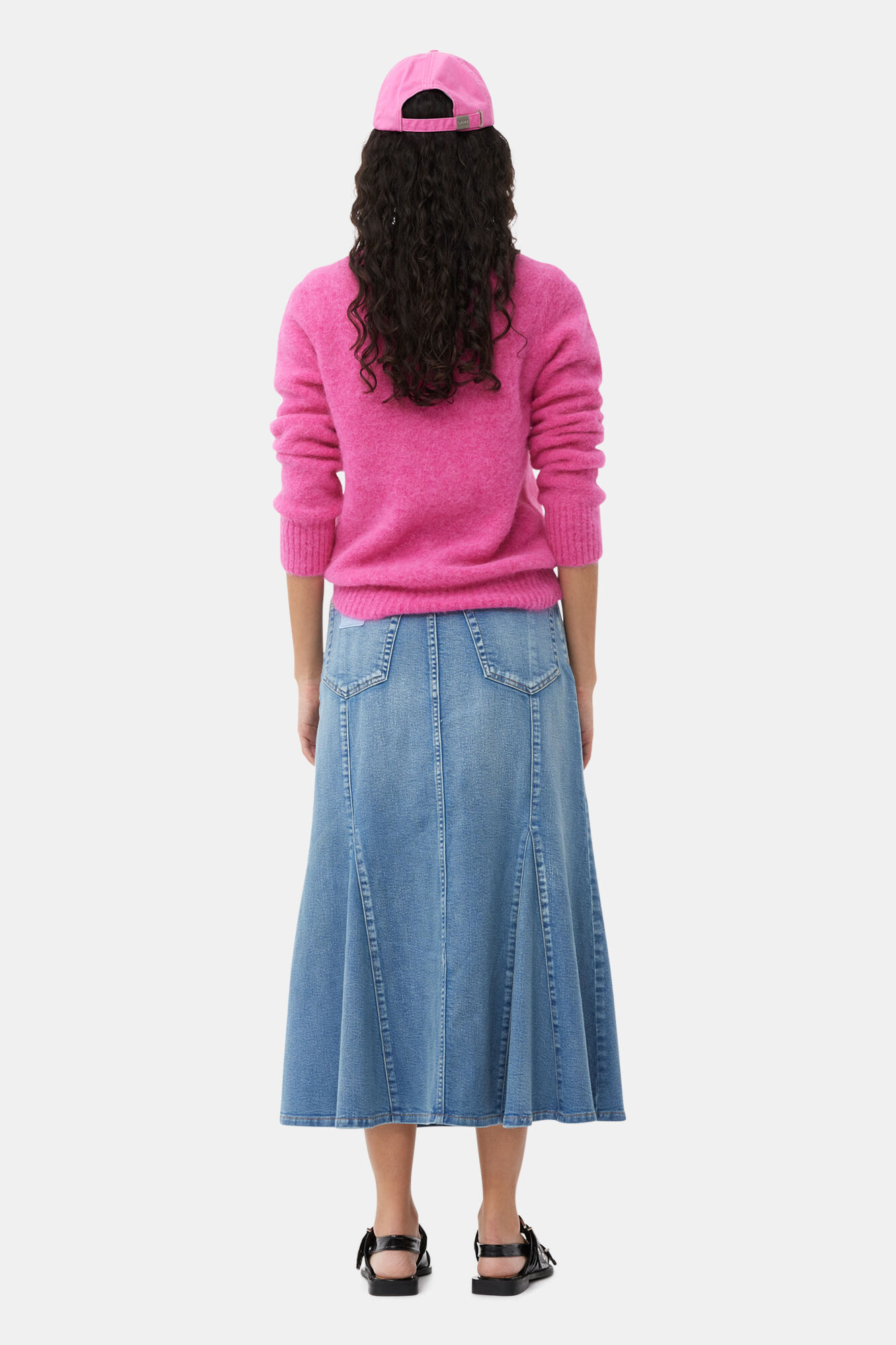 Tint Denim Peplum Skirt, Elastane, in colour Tint Wash - 2 - GANNI