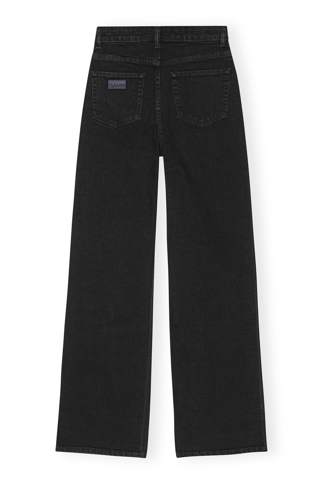 Vasket, svart Andi-jeans, Cotton, in colour Washed Black/Black - 2 - GANNI
