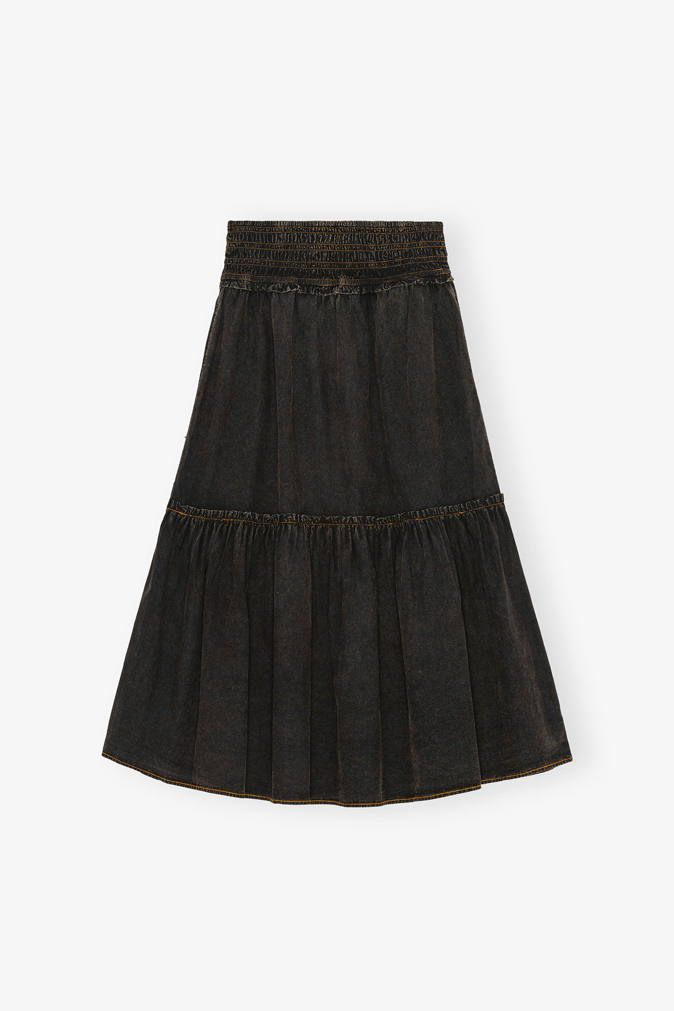 Black Washed Smock Skirt, Cotton, in colour Black - 2 - GANNI
