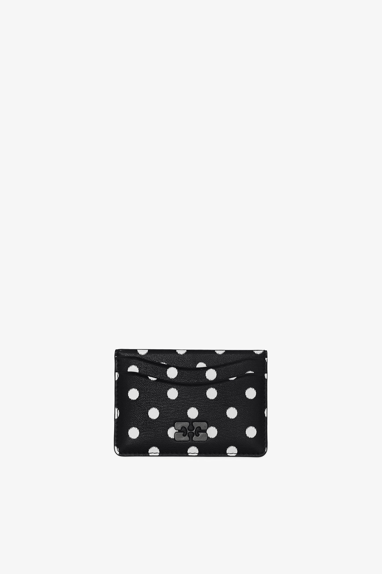 Bou Card Holder with Dots, in colour Black - 1 - GANNI