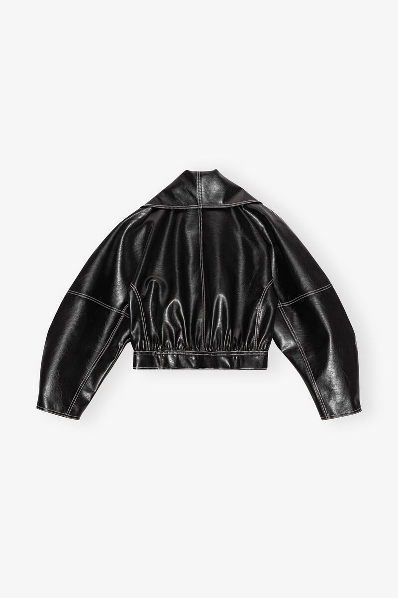 Black Future Oleatex Curved Sleeve Jacket, Cotton, in colour Black - 2 - GANNI