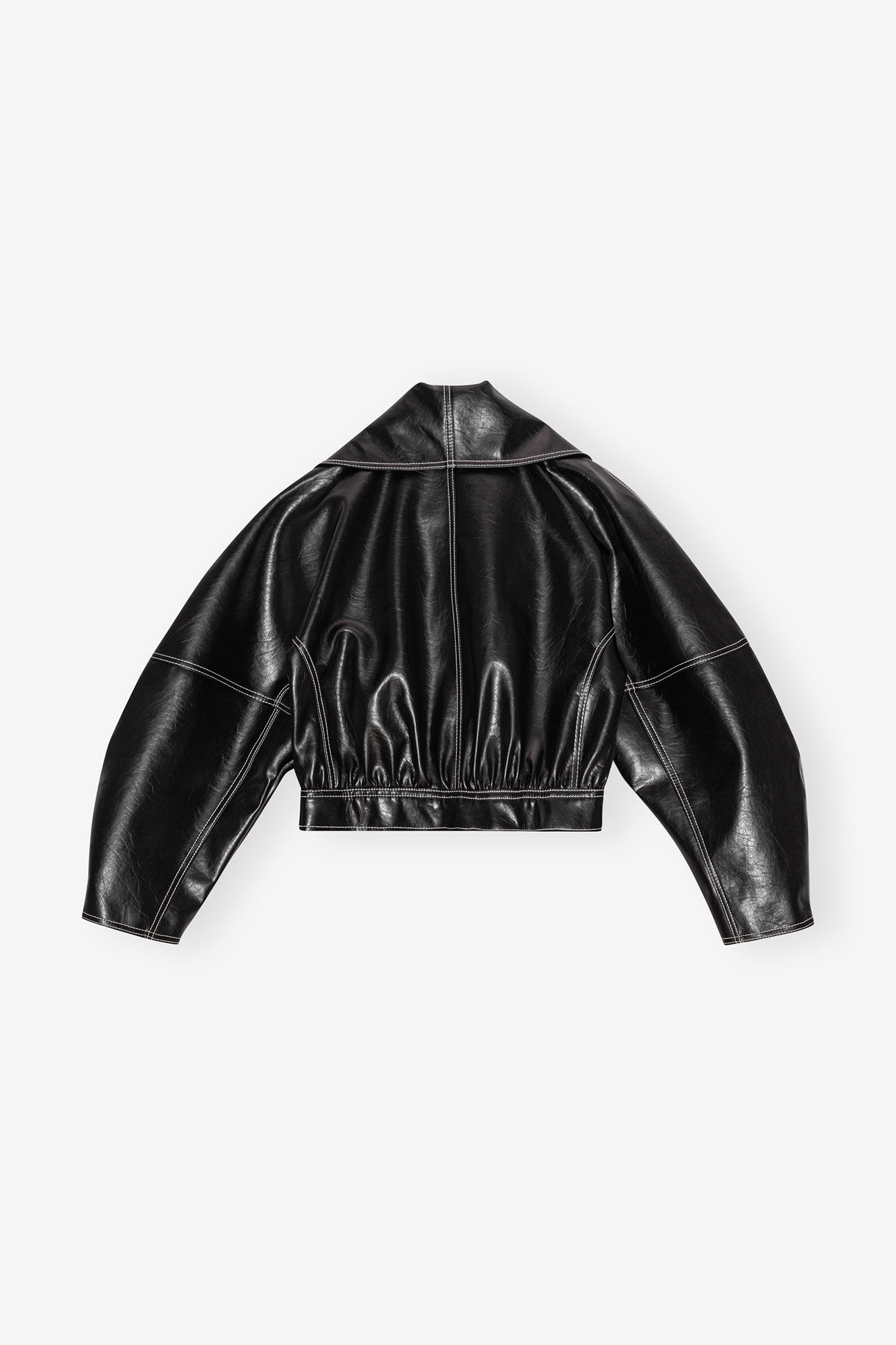 Black Future Oleatex Curved Sleeve Jacket, Cotton, in colour Black - 2 - GANNI