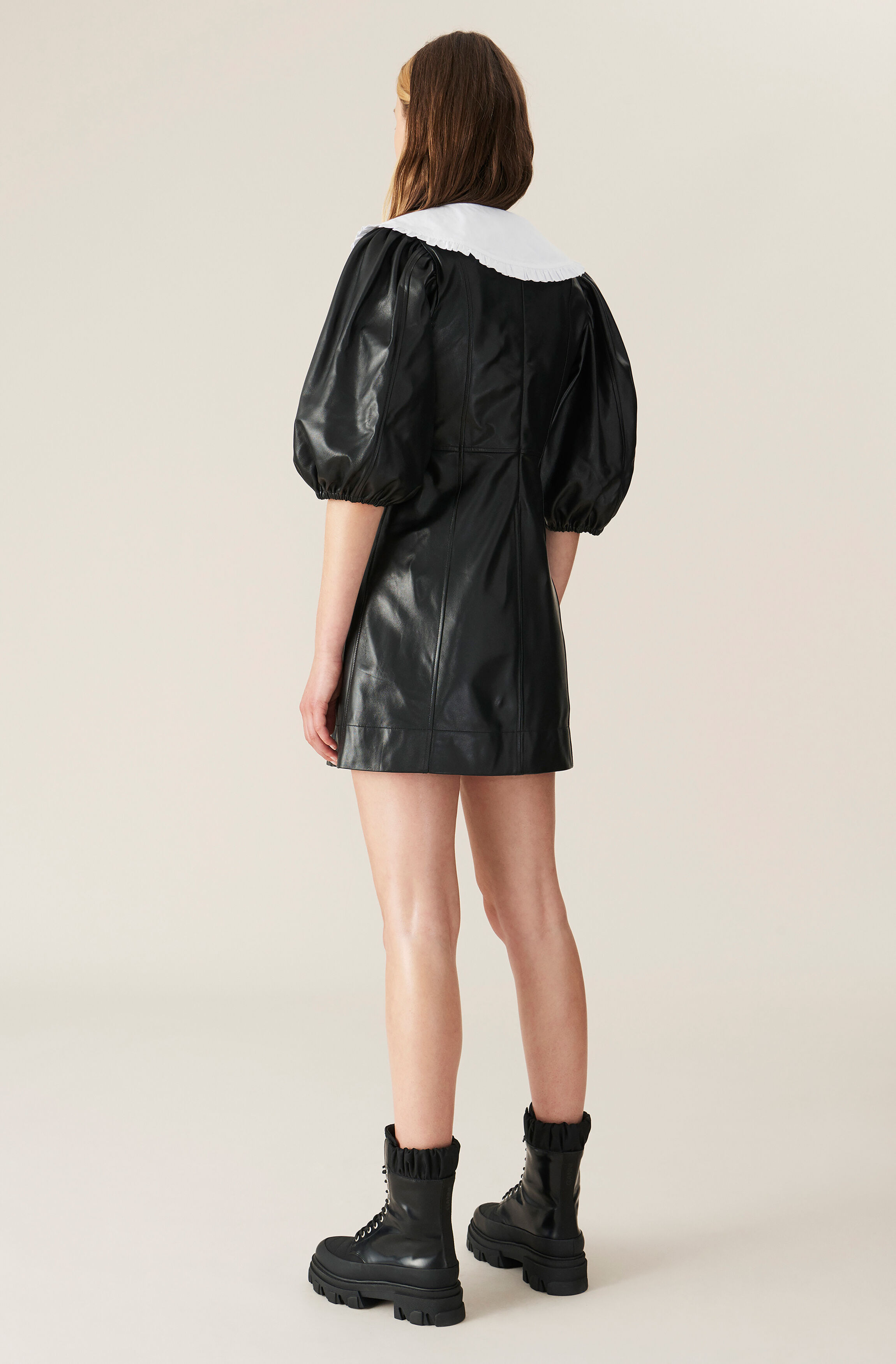 Ganni black leather dress Outlet