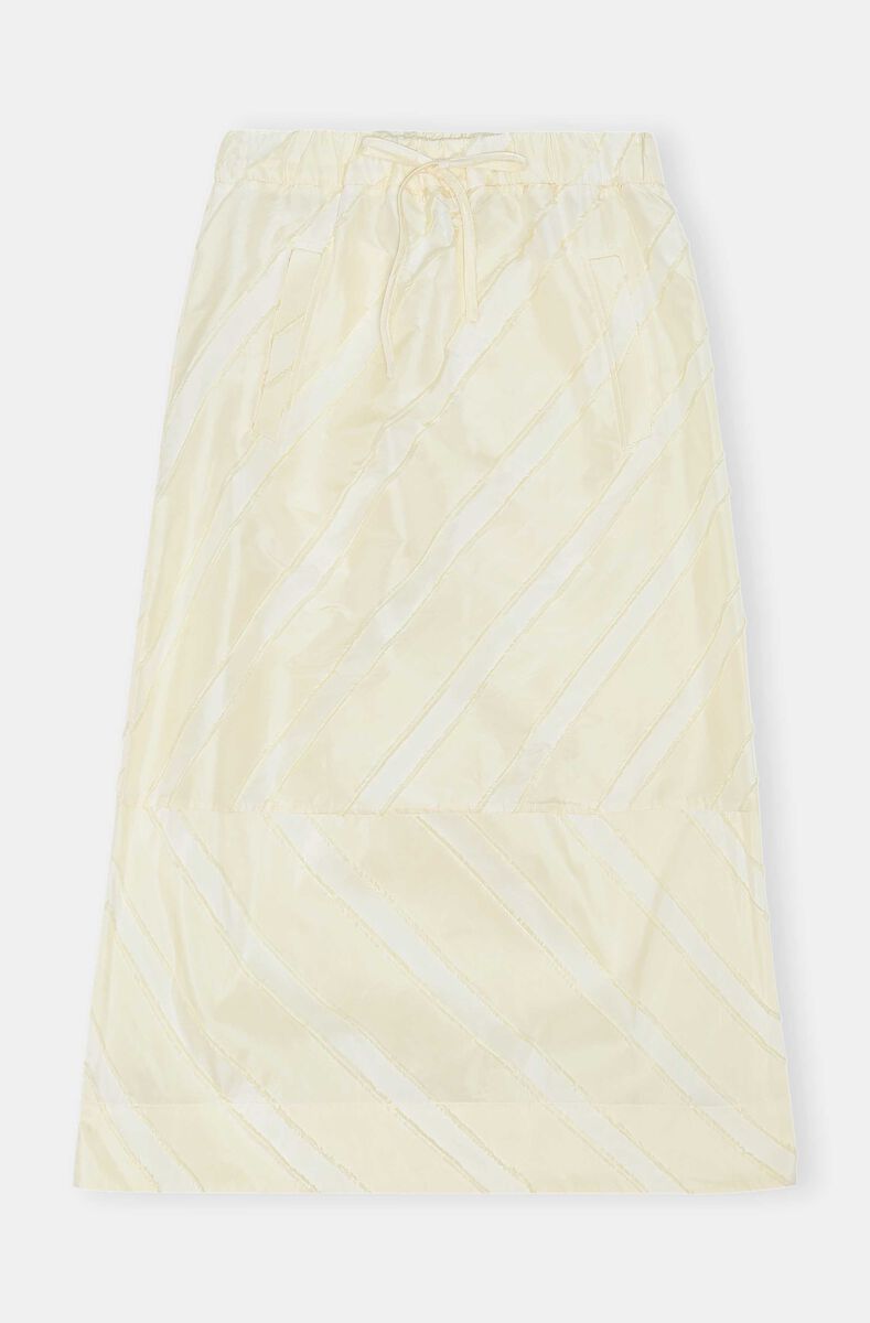 Taffeta Maxi Skirt, Polyester, in colour Egret - 1 - GANNI