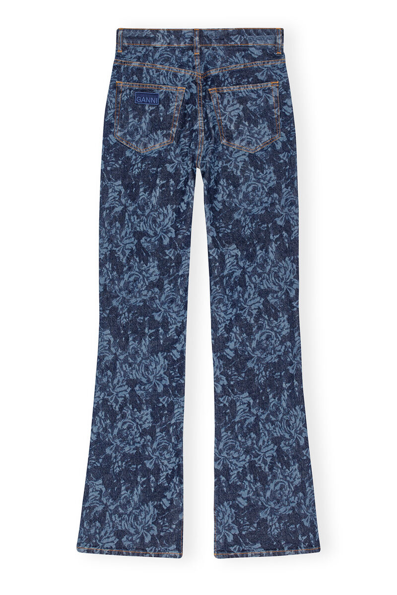 Lazer Bootcut Slit Iry-jeans, Cotton, in colour Mid Blue Stone - 2 - GANNI