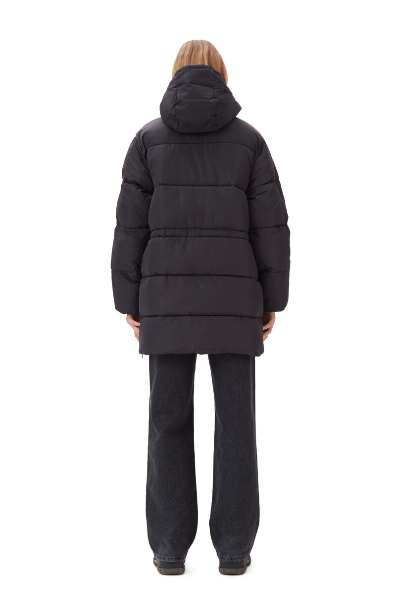 Oversized Tech Puffer Midi Jacket, Recycled Polyester, in colour Phantom - 4 - GANNI