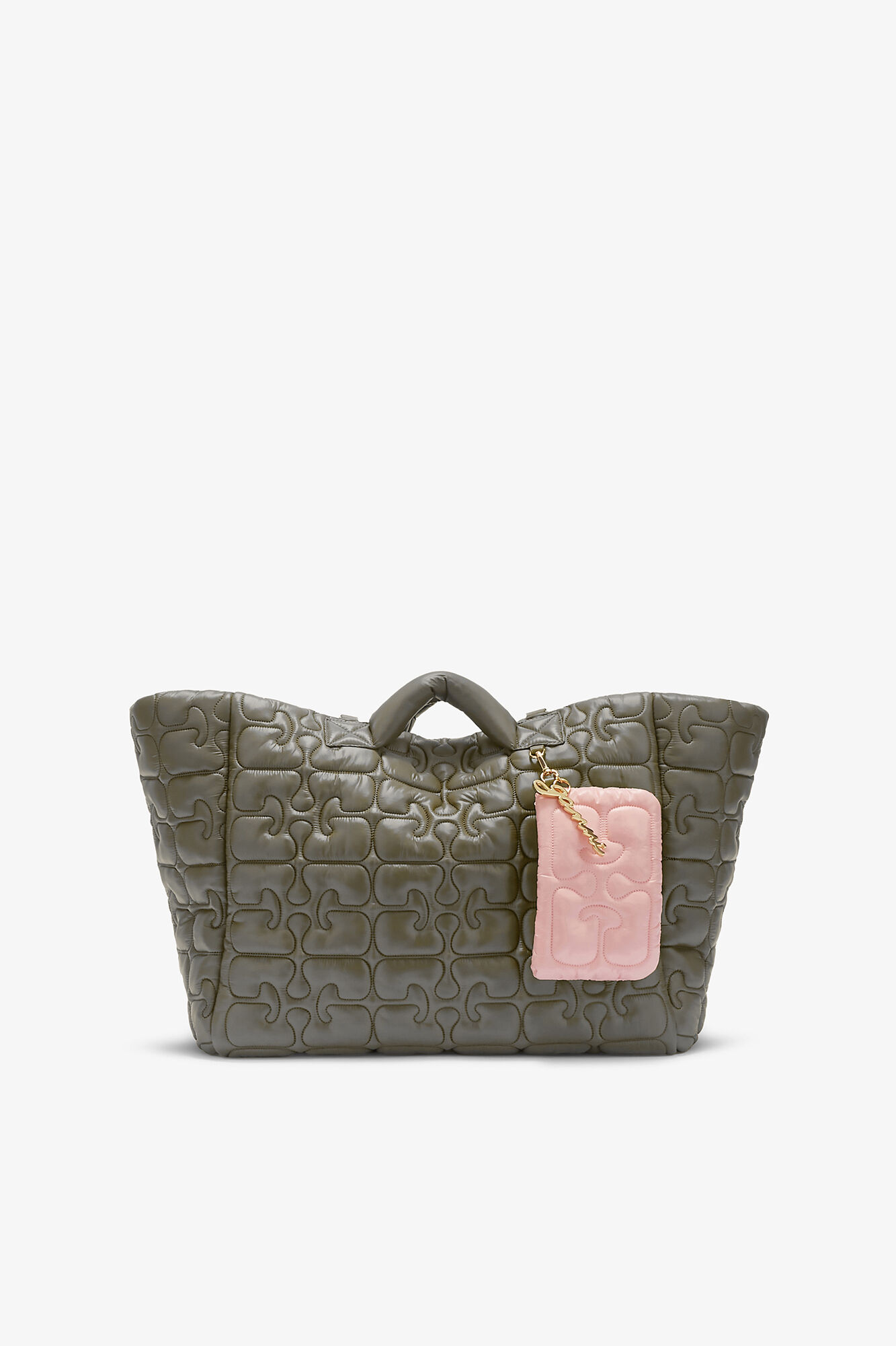 Quilted Re-Tech XXL Tote, Recycled Polyamide, in colour Kalamata - 1 - GANNI