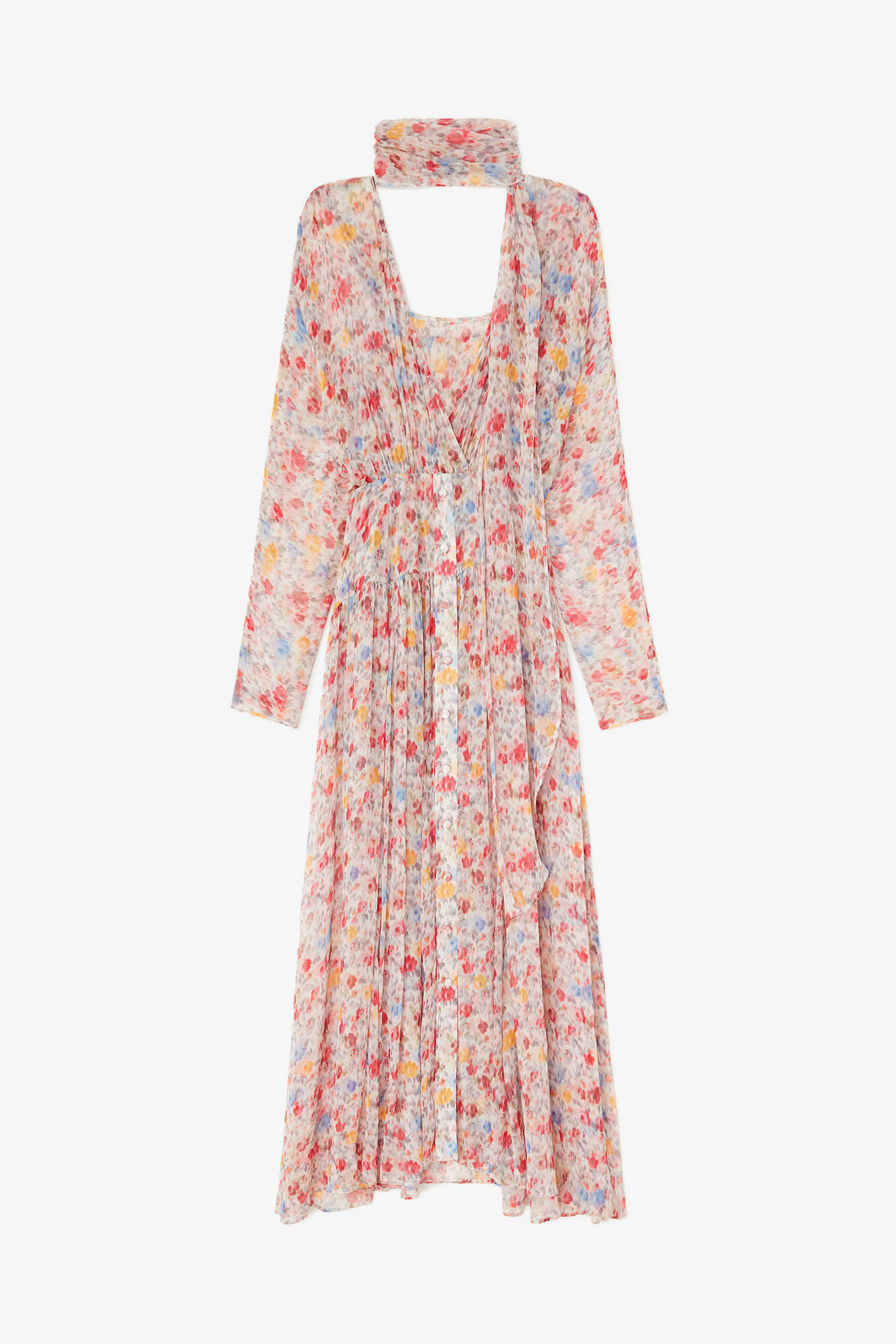 Dress in Floral Silk, Organic Wool, in colour Multicolour - 2 - GANNI