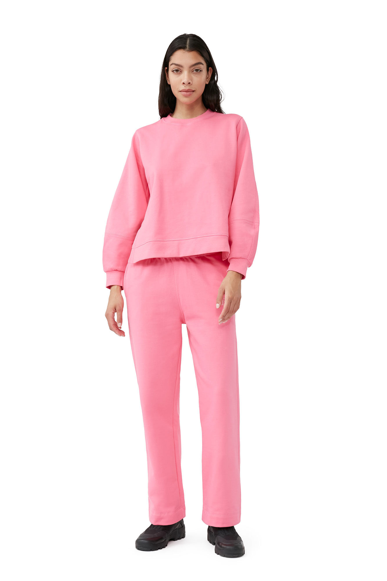 Sweatpants, Organic Cotton, in colour Sugar Plum - 1 - GANNI