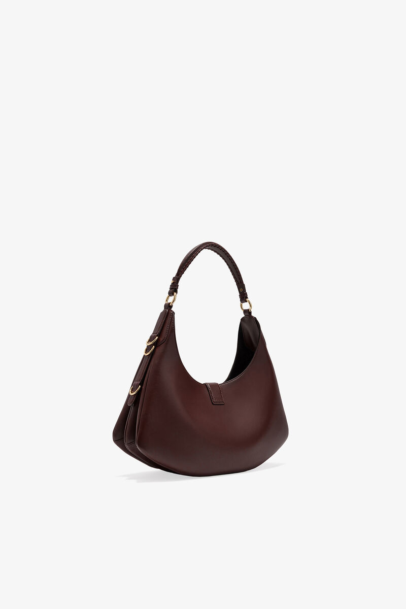 Lille brun Kat taske, Recycled Leather, in colour Chicory Coffee - 2 - GANNI