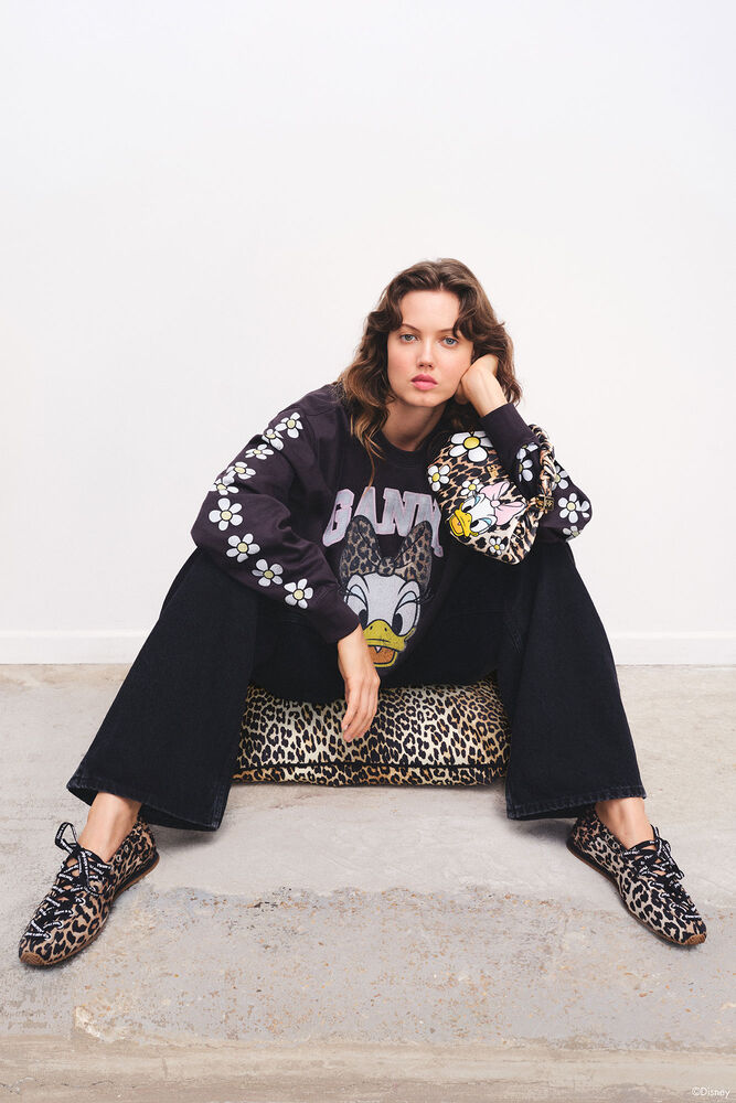 GANNI x Disney Daisy Duck Black Sweatshirt, Phantom