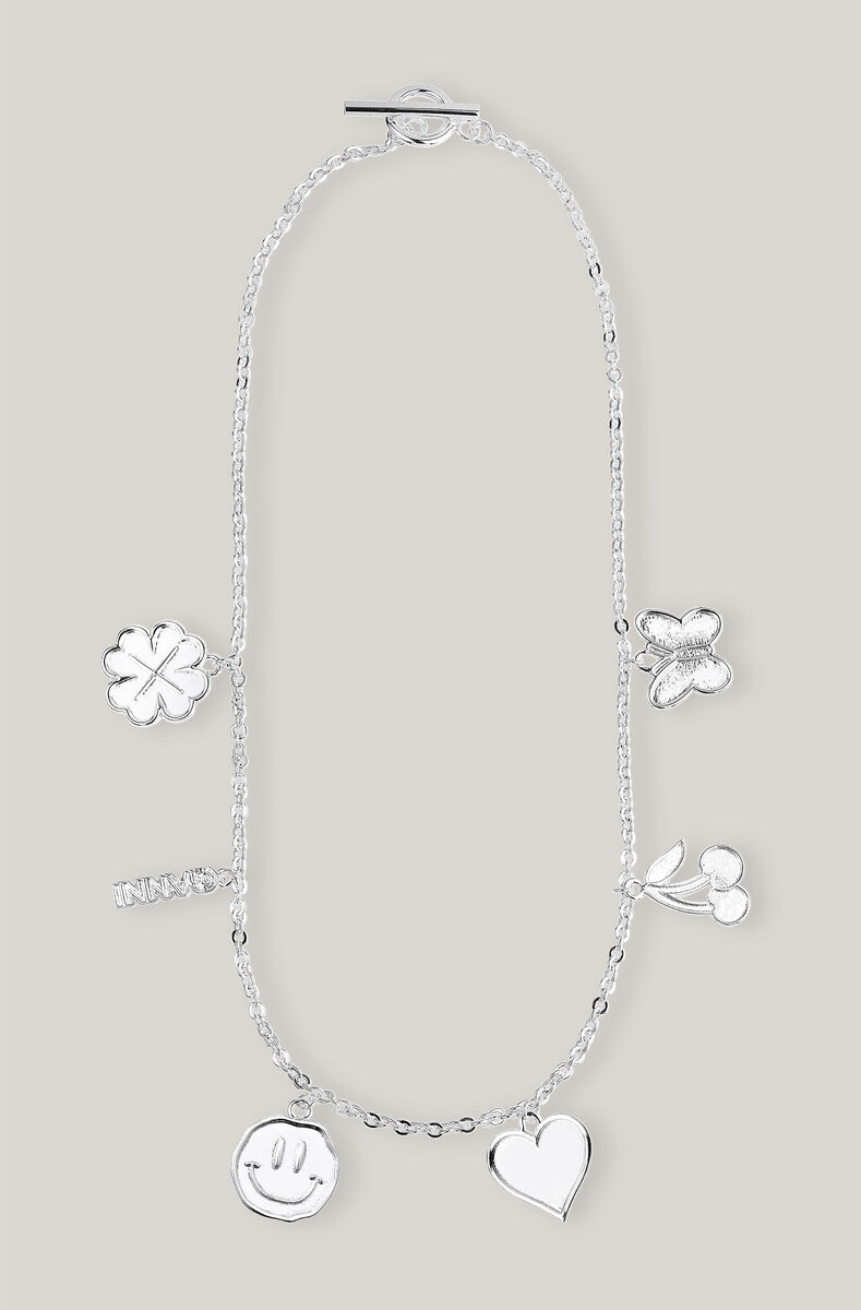Charms Accessories Necklace, Brass, in colour Silver - 1 - GANNI