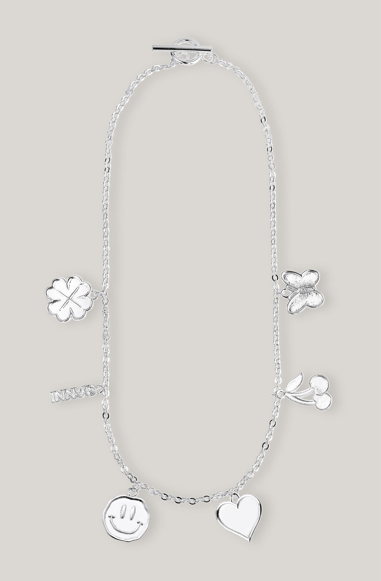 Charms Accessories Necklace, Brass, in colour Silver - 1 - GANNI