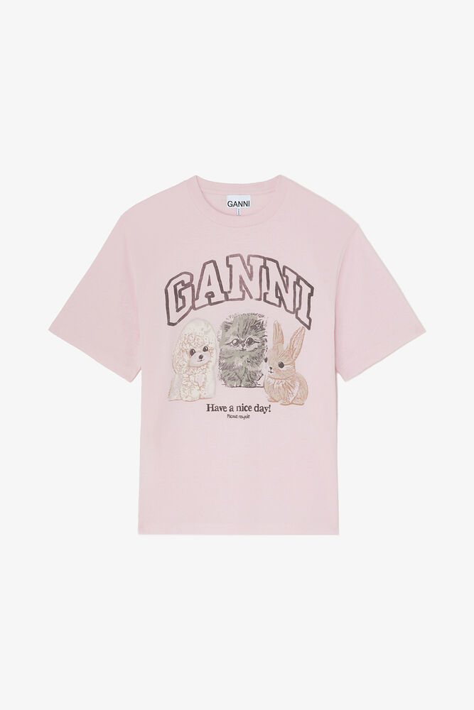T-skjorte med dyremotiv, Chalk Pink