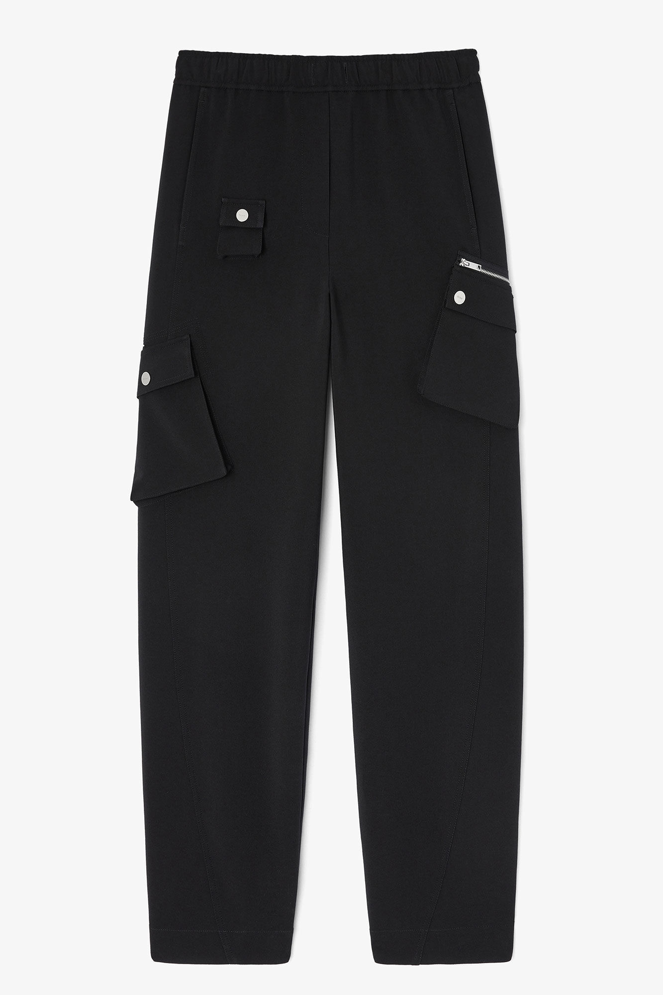 Black Twill Suiting Pants, in colour Jet Black - 1 - GANNI