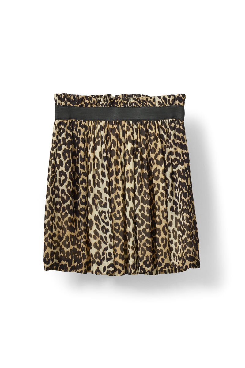 Miku Georgette Skirt, in colour Leopard - 1 - GANNI