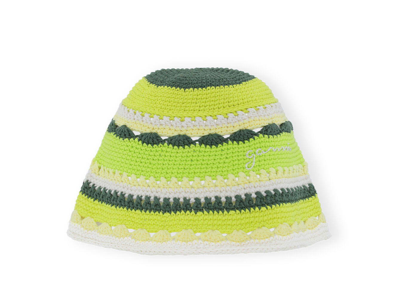 Cotton Crochet Bucket Hat, Cotton, in colour Tender Shoots - 1 - GANNI