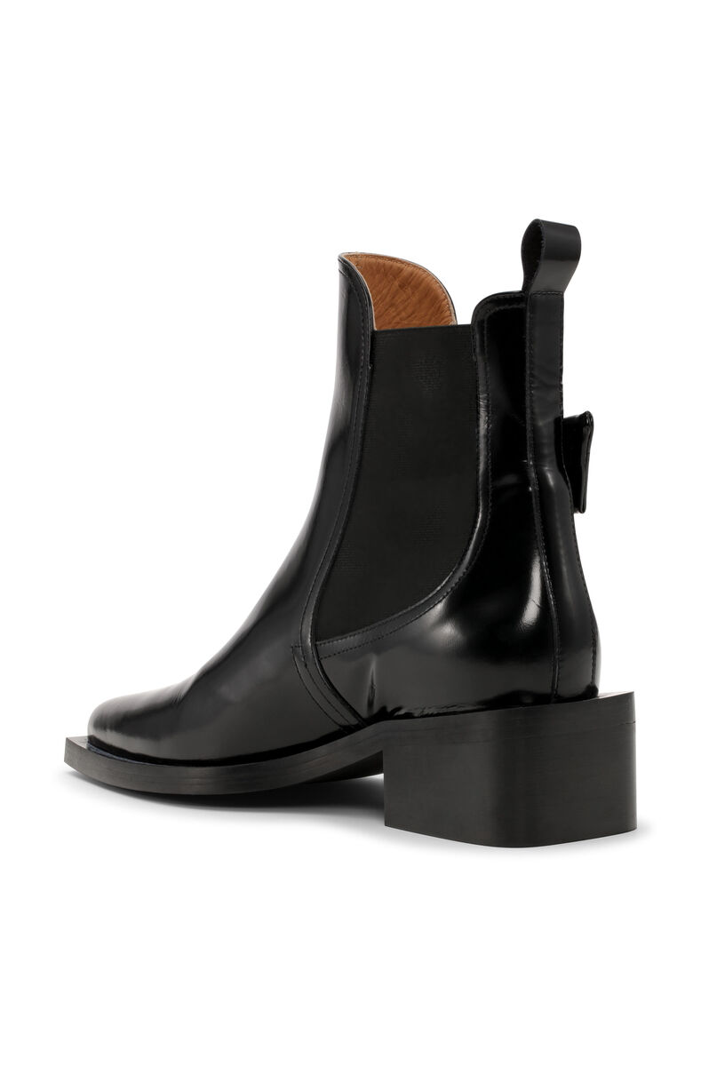Black Chunky Buckle Chelsea Boots, Polyester, in colour Black - 2 - GANNI