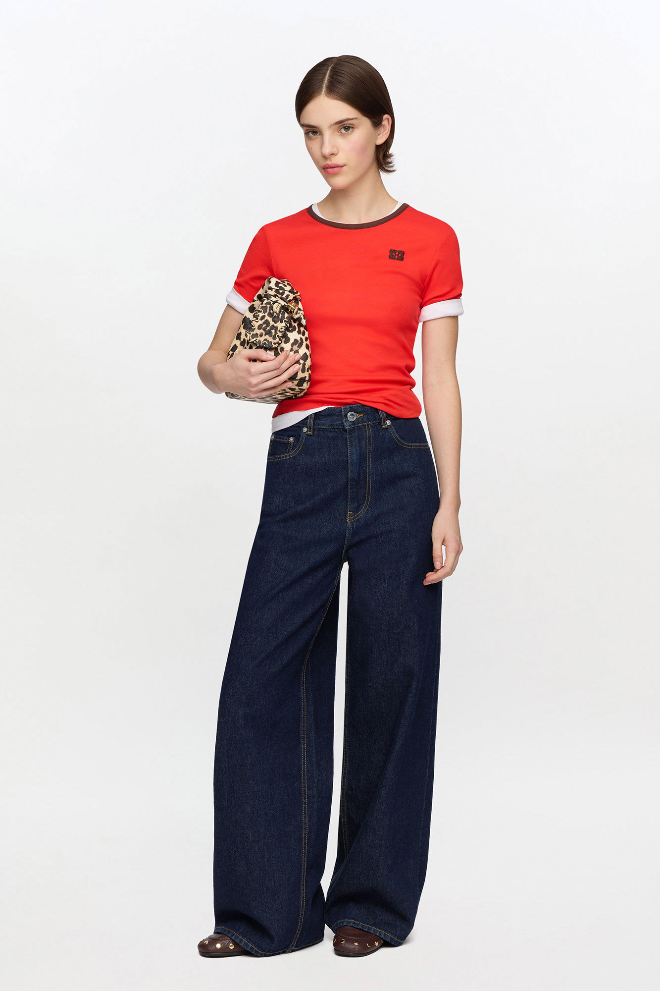 High Risk Red コットンリブ Tシャツ | GANNI (Global)