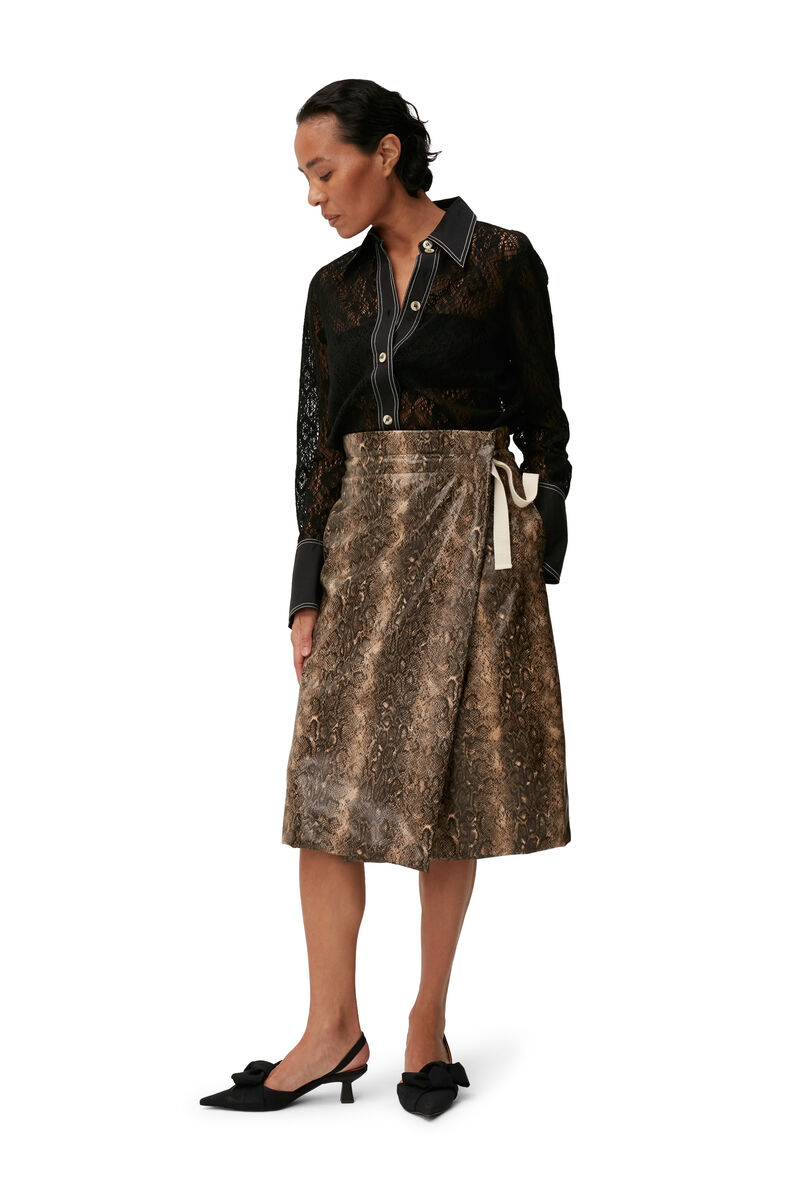 Lace Shirt , Cotton, in colour Black - 5 - GANNI