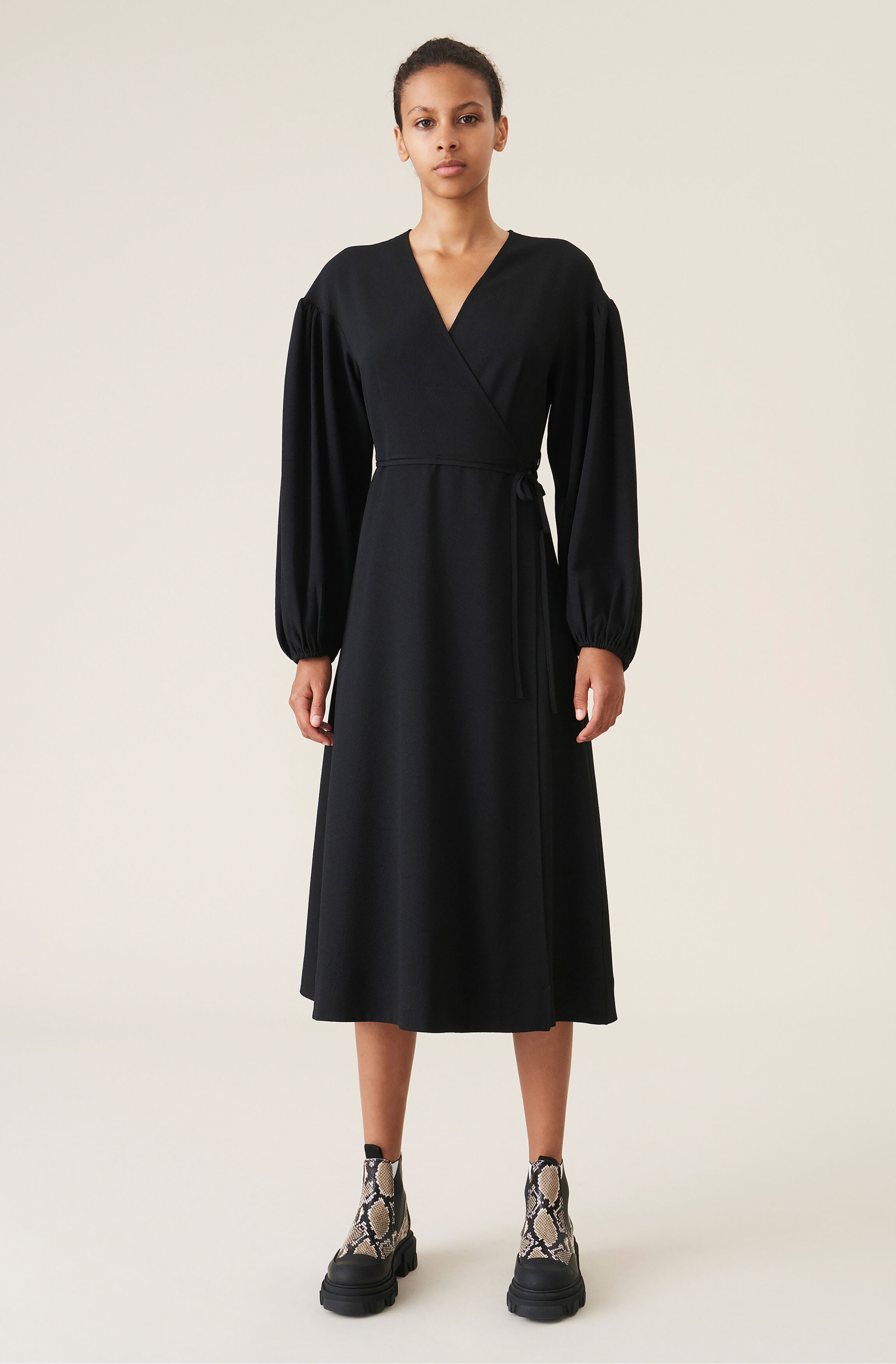 ganni long sleeve dress
