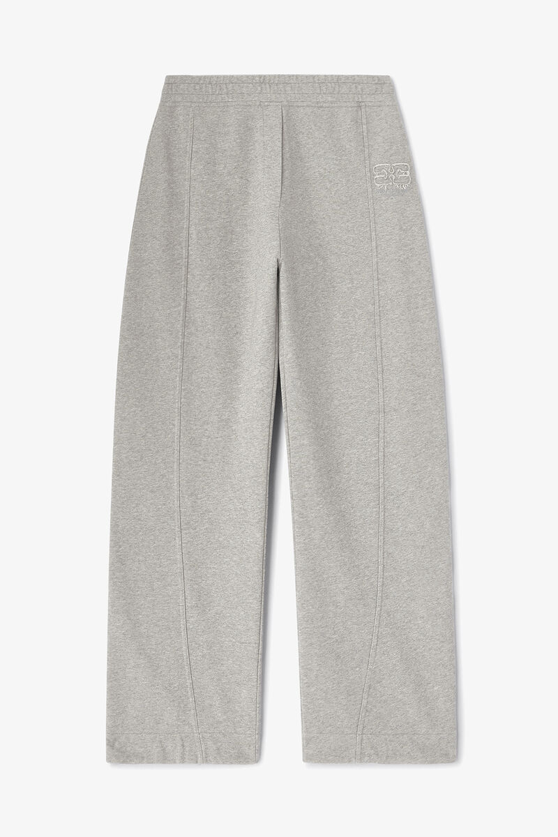 Grey Sweatpants, Organic Cotton, in colour Paloma - 1 - GANNI
