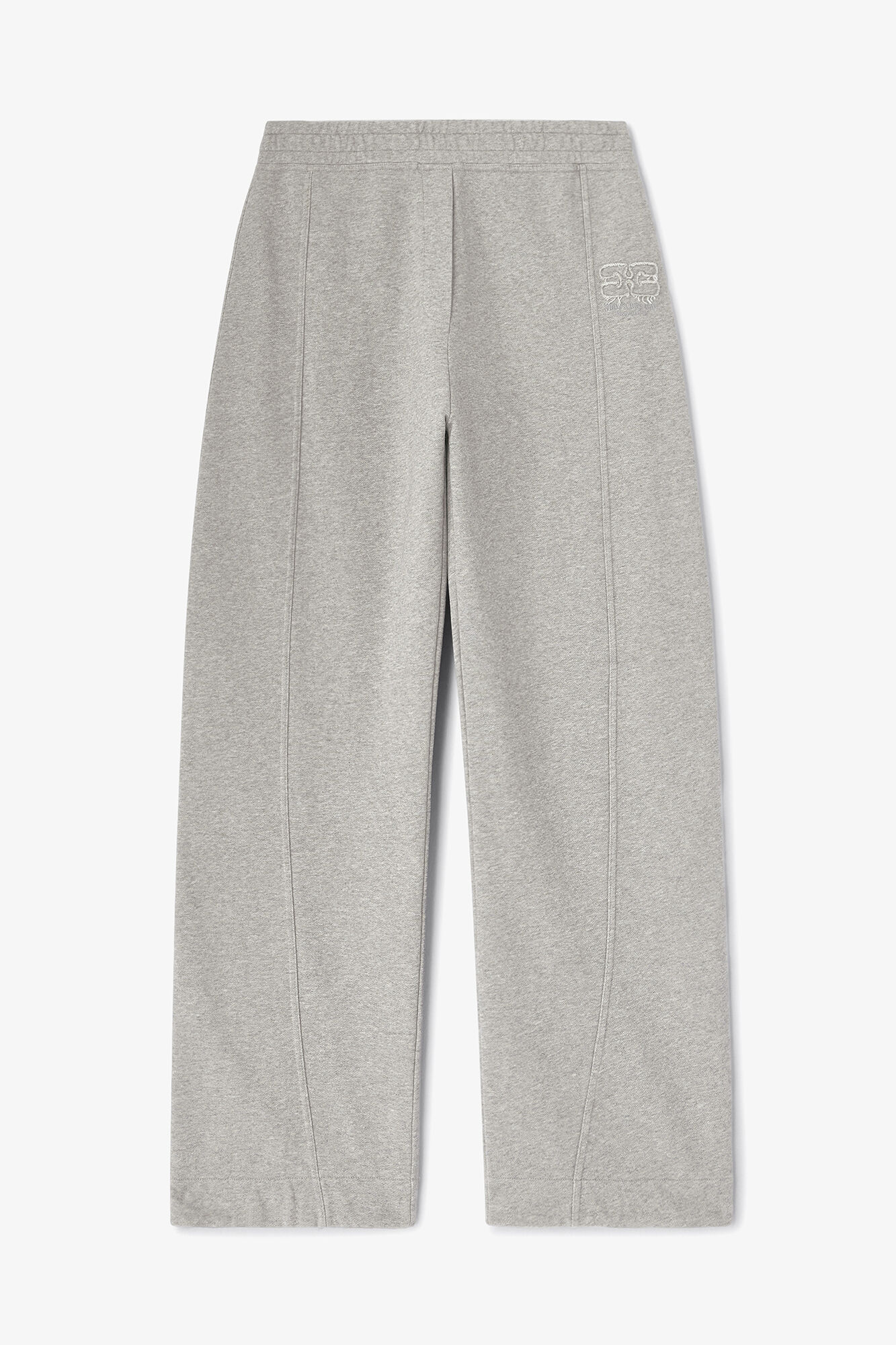 Grey Sweatpants, Organic Cotton, in colour Paloma - 1 - GANNI