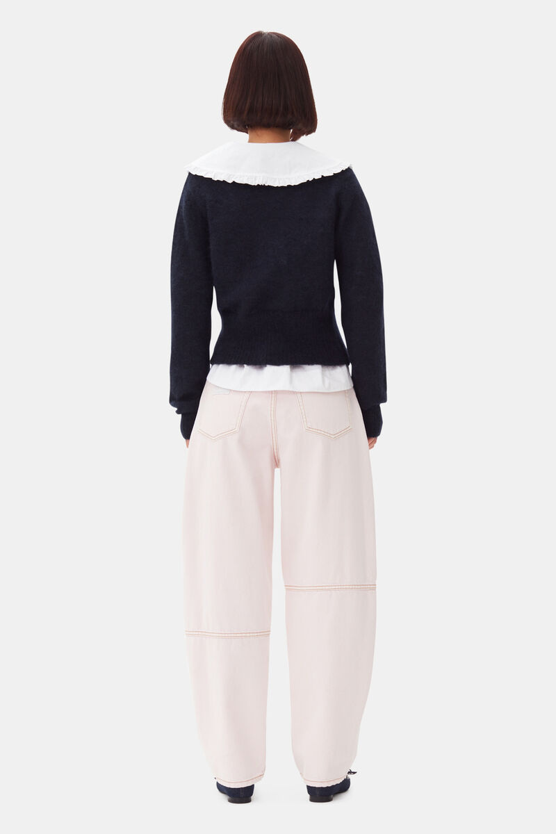Pink Stary Jeans, Cotton, in colour Chalk Pink - 3 - GANNI