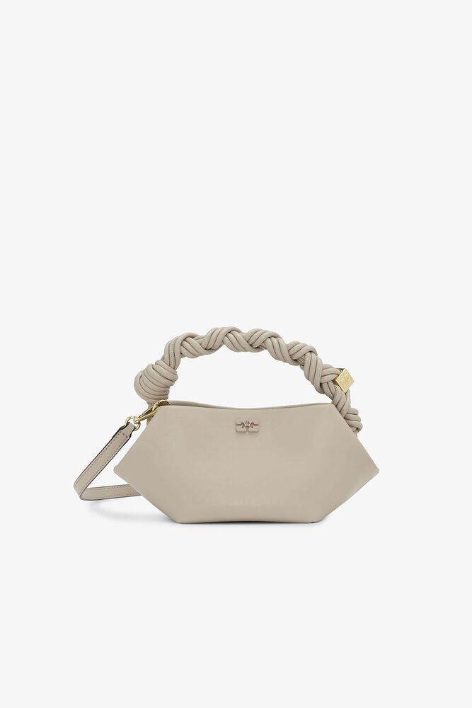 Lysegrå mini GANNI Bou taske, Oyster Gray