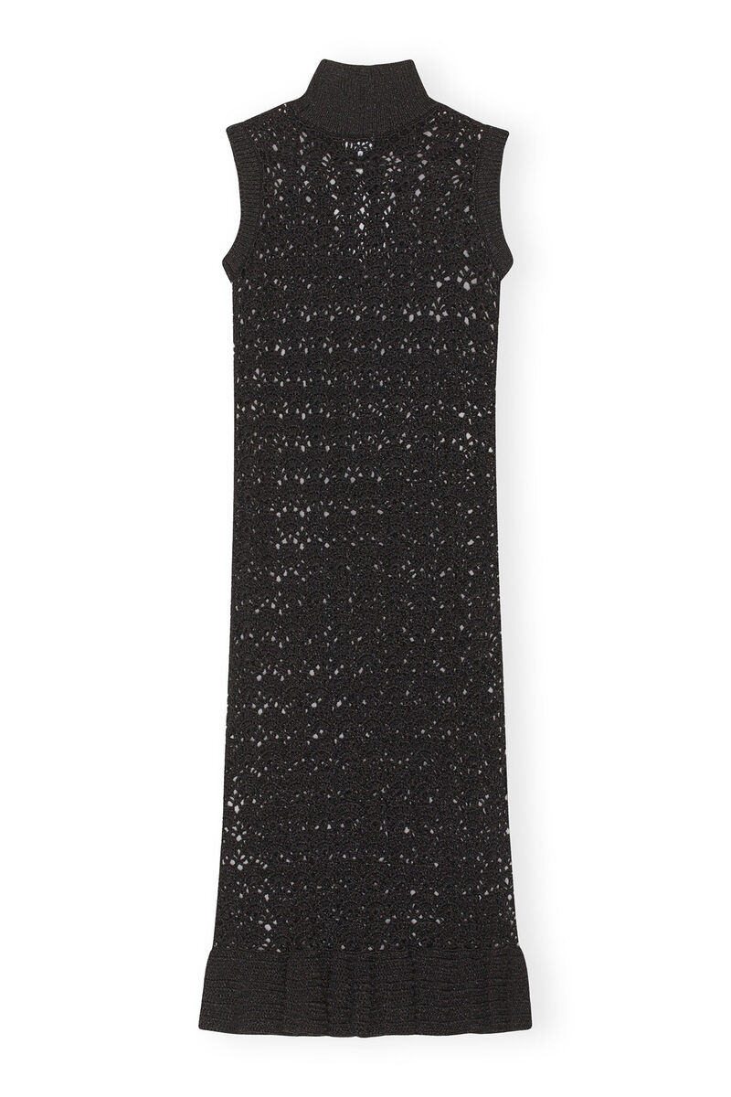 Highneck Dress , Nylon, in colour Black - 2 - GANNI