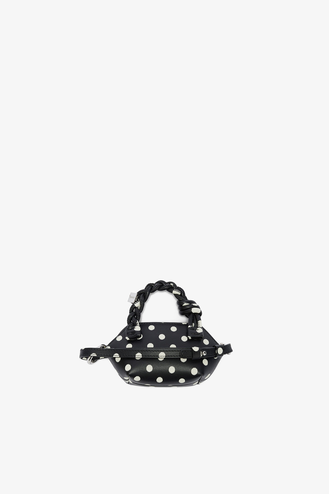 Nano-Bou-Tasche mit Polka-Dots, Recycled Leather, in colour Black - 2 - GANNI