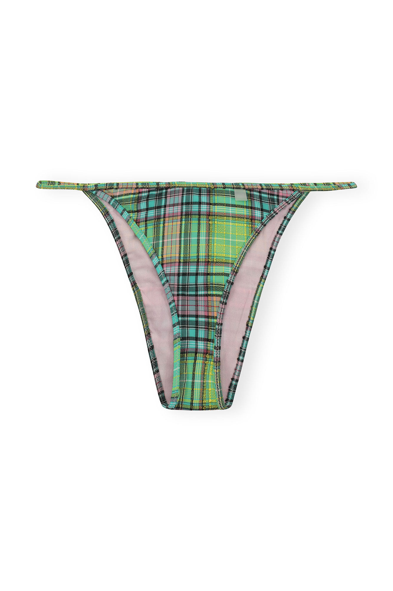 Recycled Seersucker Mini Briefs, Elastane, in colour Lagoon - 1 - GANNI